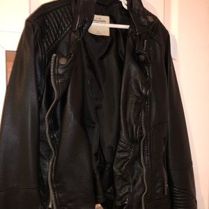 Black leather jacket